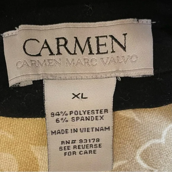 🖤 Carmen Marc Valvo Black Eyelet Detail Top – Women's Size XL 🖤 - Picture 4 of 6